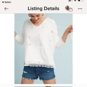 NWT Size M  Anthropologie eyelet sweatshirt